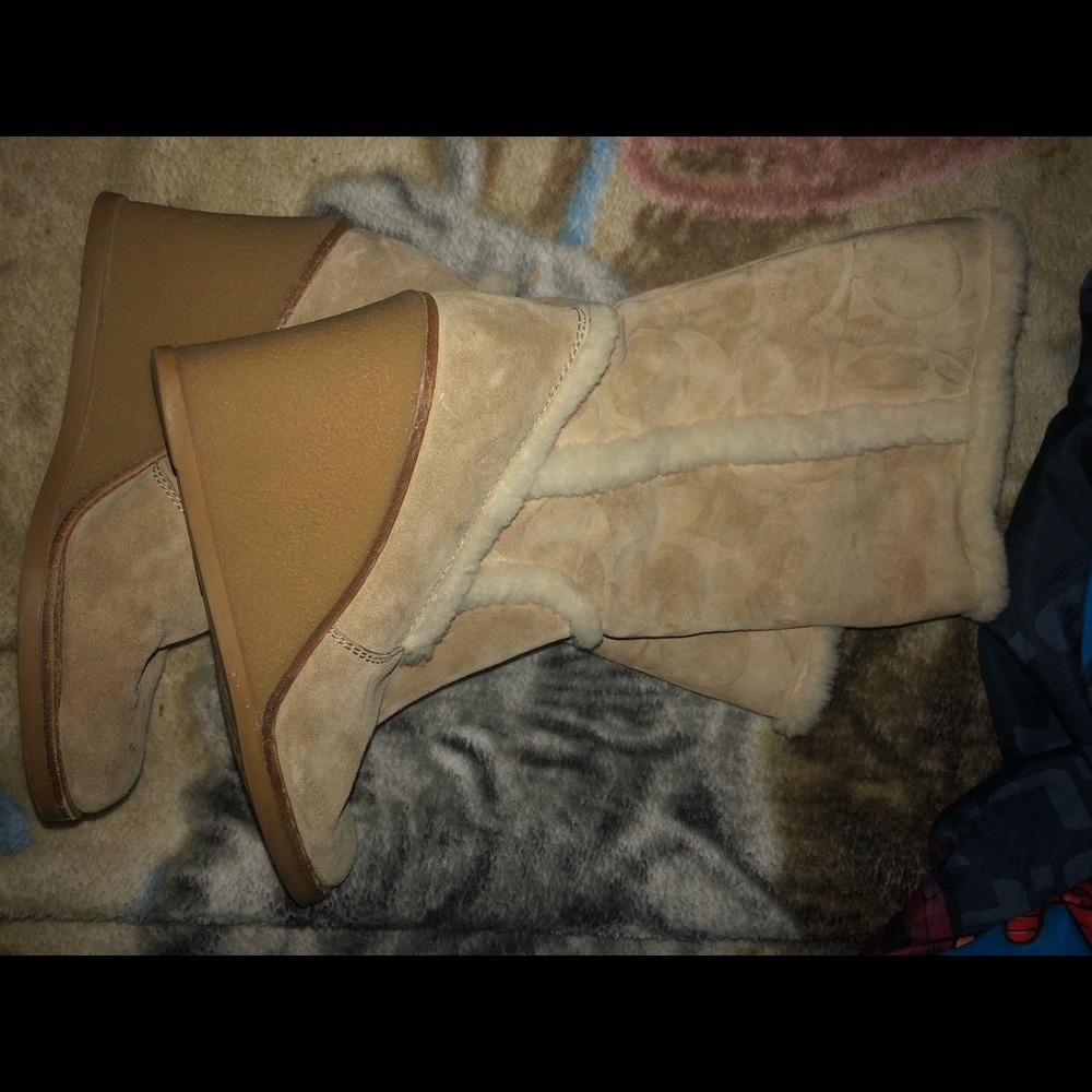 Coach wedge boots.